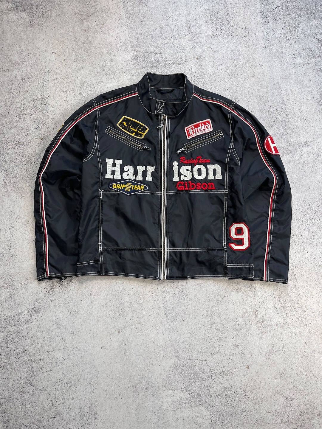 Harrison Racing Team Gibson ジャケット 55 Harrison Gibson Vintage Racing Team Jacket Dare Devil Star Nascar