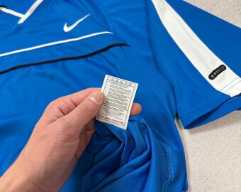 Vintage Nike Challenge Court Andre Agassi Tennis Blue Shirt 1997