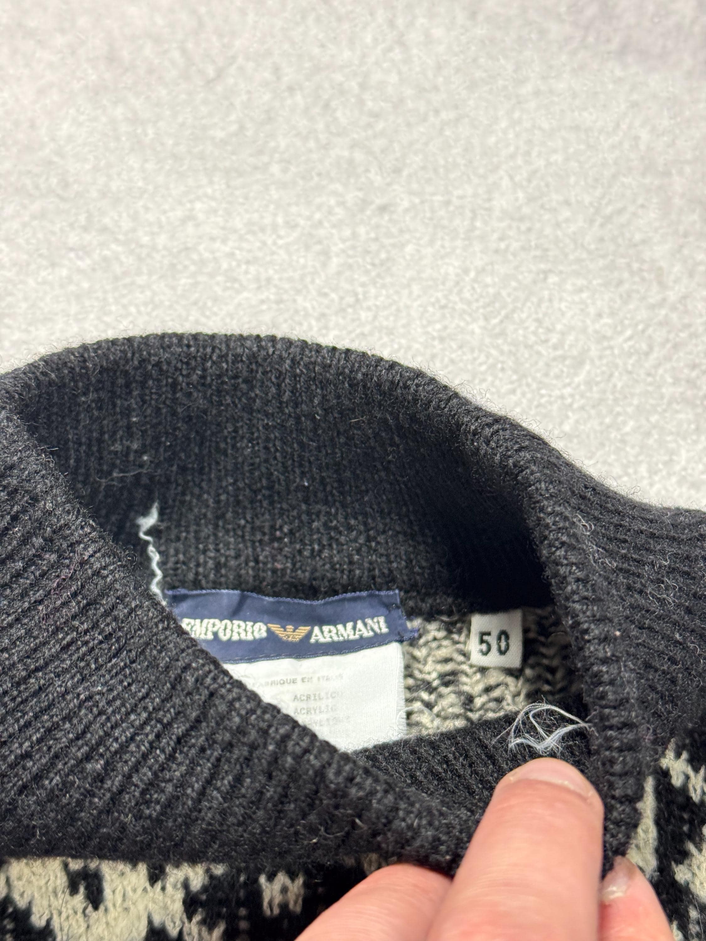 Vintage Emporio Armani 90s Archive Rare Mens Sweater Pure Wool