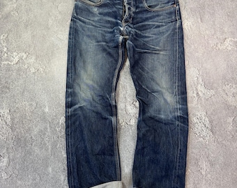 Rokker Company Selvedge Motorcycle W33 L32 Indigo Denim Handcraft Premium Jeans