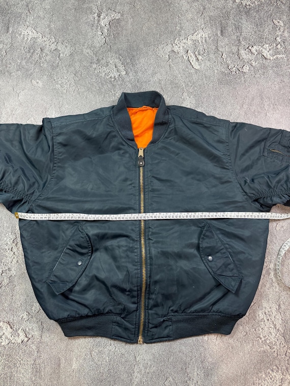 Vintage MA-1 USAF Flyer's Reversible Navy Blue/orange Bomber