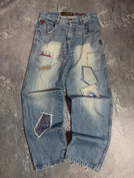Vintage Akademiks Rap Wide Leg Baggy Fit Y2K Jeans Mens Size 34