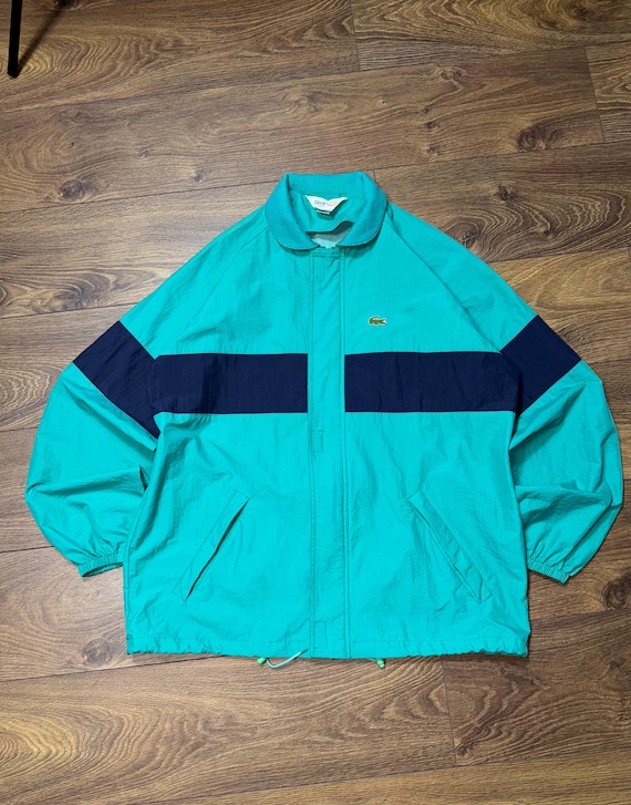 Lacoste IZOD Vintage 80s Nylon Tracksuit Mens Zip Jacket Size L