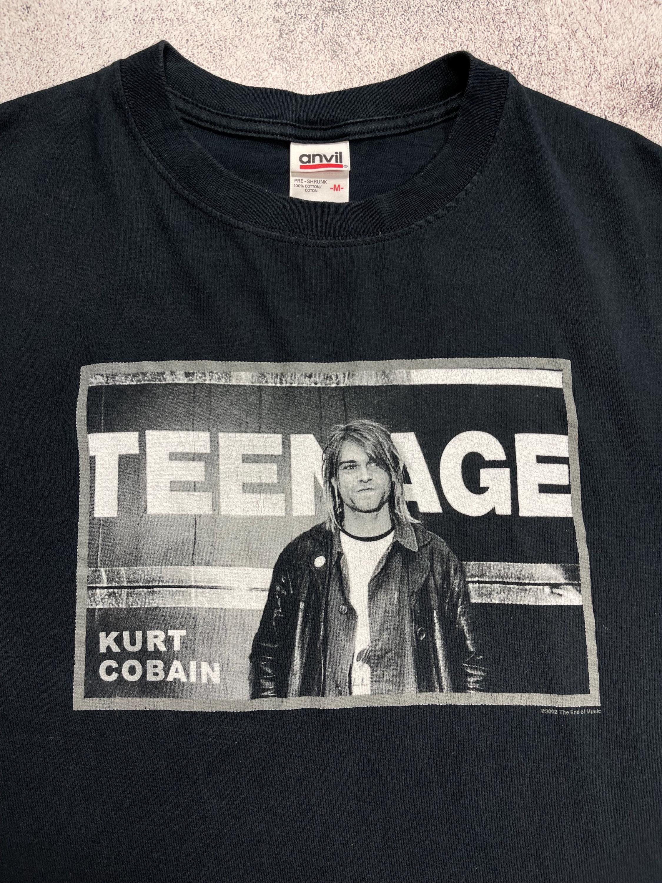 Kurt Cobain Teenage 2002 Vintage Nirvana Grunge Rock Band T-shirt 
