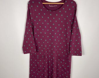 Gudrun Sjoden Polka Dot Organic Cotton Modal Jersey Dress Lagenlook Size M