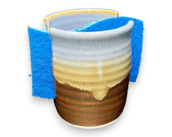 Ceramic Sponge Holder, Midnight Mint sponge holder, pottery holder for sponge, gift for mom, handmade pottery