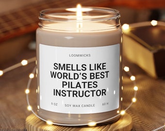 Personalized Pilates Instructor Candle, Pilates Teacher Gift, Pilates lover Gift