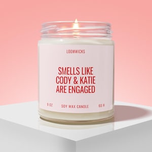 Personalized Engagement Candle, Gift, Unique Engagement Party Gift, Wedding Gift, Bride to Be and Groom Gift, Future Mrs, Bridal Shower