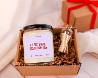 July Birthday Candle, Funny Best Friend Birthday Present, Cancer Leo Zodiac