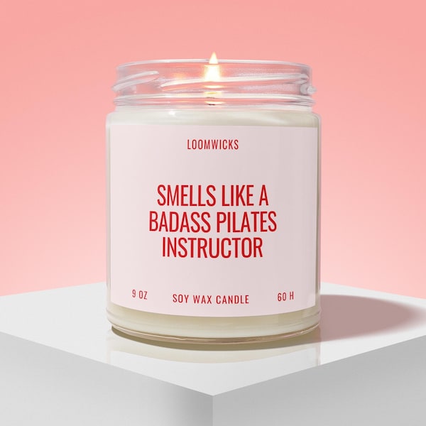 Badass Pilates Instructor Candle, Gift for Pilates Instructor, Pilates Decor, Pilates Lover Gift, Pilates Gift Box