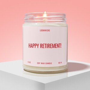 Happy Retirement Candle, Funny Retirement Party Gift, Retirement Gifts for Women, Gift for Coworker Leaving, Coworker Retiring Gift