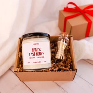 Mimi's Last Nerve Candle, Gift for Mimi Birthday, Mimi Gifts for Mothers Day, Grandma Gift Idea, Gift for Grandma Birthday image 2