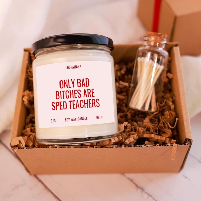 Funny Sped Teachers Candle, Special Education Teacher, New Teacher Gift, Teacher Appreciation, Teacher Week, Bad Bitches are Sped Teachers image 2