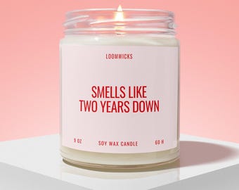 Two Year Anniversary Candle, Cotton Anniversary Gifts, Keepsake for 2nd Wedding Anniversary, Husband Wife Presents