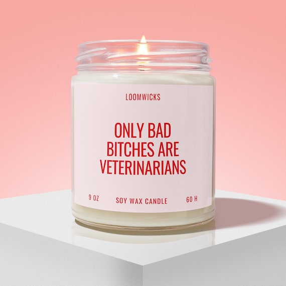 Bad Bitches Veterinarian Candle, Veterinarian Gifts, Funny Gift for Veterinarian, New Vet Gifts, Future Vet Gift, Vet School Graduation