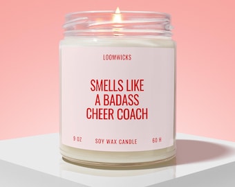 Badass Cheer Coach Candle Gift, Funny Cheer Coach Gift, Cheer Competition Season Gift, Coach Thank You, Cheerleading Gifts