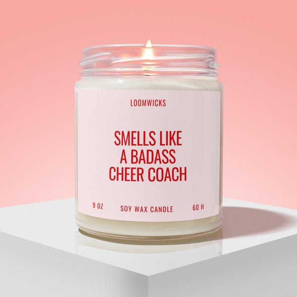Badass Cheer Coach Candle Gift, Funny Cheer Coach Gift, Cheer Competition Season Gift, Coach Thank You, Cheerleading Gifts