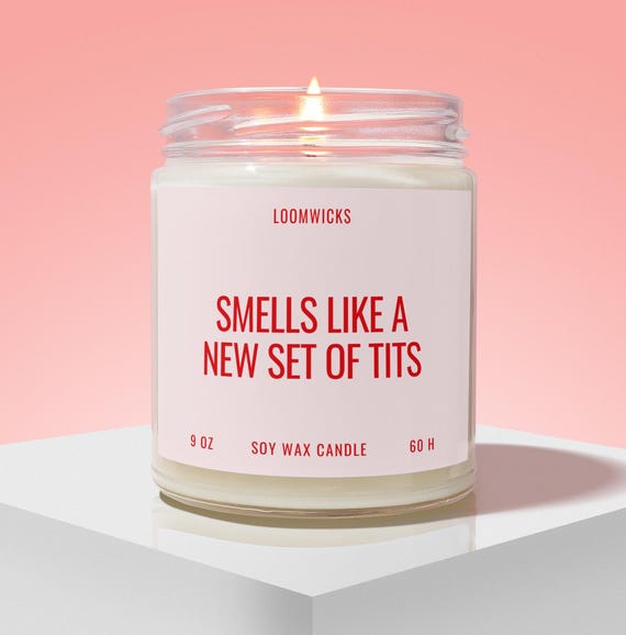 Funny Boob Job Candle Gift, Breast Reduction Gift, Boob Job Gifts, Gift for Plastic Surgeon Gift, Boob Surgery Gift for Her