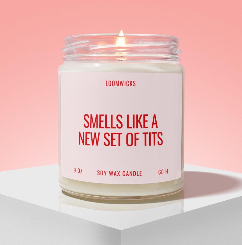 Funny Boob Job Candle Gift, Breast Reduction Gift, Boob Job Gifts, Gift for Plastic Surgeon Gift, Boob Surgery Gift for Her image 1
