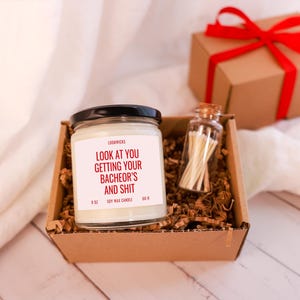 Junggesellen-Abschluss-Kerze, Junggesellen-Abschluss-Geschenk, Geschenk für Abschlussfeier, College-Abschluss-Kerze, Glückwunschgeschenkbox