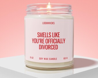 Officially Divorced Candle, Breakup Gifts, Divorce Party Gifts