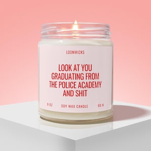 Police Academy Graduation Candle, Gift for New Cop, Cop Graduation Gift, Police Academy Graduation Gifts, Police Officer Gifts, Police Week