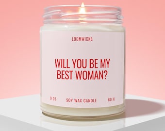 Best Woman Proposal Candle, Best Woman Gift Box, Wedding Proposal Gifts, Bridal Shower Gifts, Bachelorette Party, Best Woman Presents