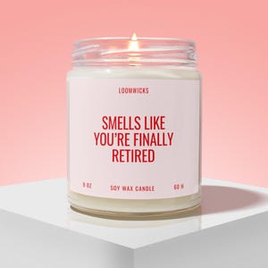 Funny Retirement Candle Gift, Retirement Gifts for Women, Gift for Coworker Leaving, Happy Retirement Gift