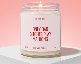 Funny Mahjong Candle, Mahjong Player Gifts, Bad Bitches Play Mahjong