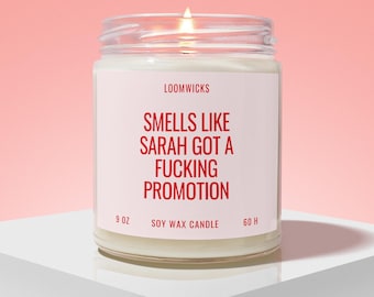 Personalized Promotion Candle Gift, Coworker Promoted, Promotion Gift, Gift for Coworker, Job Promotion, Work Promotion