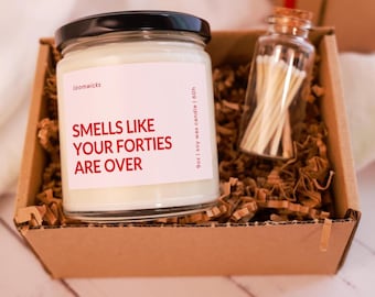 Funny 50th Birthday Candle, Forties are Over, Woman Birthday Gift, Gifts for 50th, Friend Birthday, Birthday Party Decor