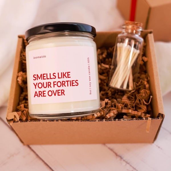 Funny 50th Birthday Candle, Forties are Over, Woman Birthday Gift, Gifts for 50th, Friend Birthday, Birthday Party Decor