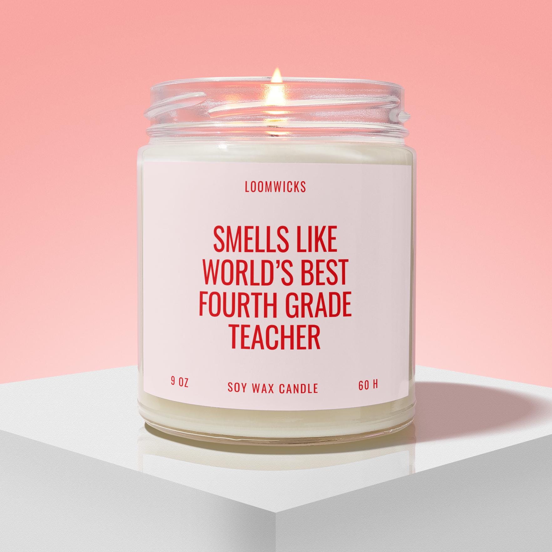 Fourth Grade Teacher Candle, Back to School 4th Grade Teacher, Teacher Birthday, Teacher Christmas, Teacher Appreciation, Teacher Gifts