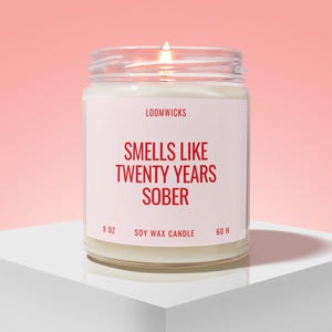 Bougie sobre 20 ans, cadeau 20 ans de sobriété, bougie de sobriété, anniversaire de sobriété, cadeau de récupération, cadeau de sobriété, anniversaire de sobriété