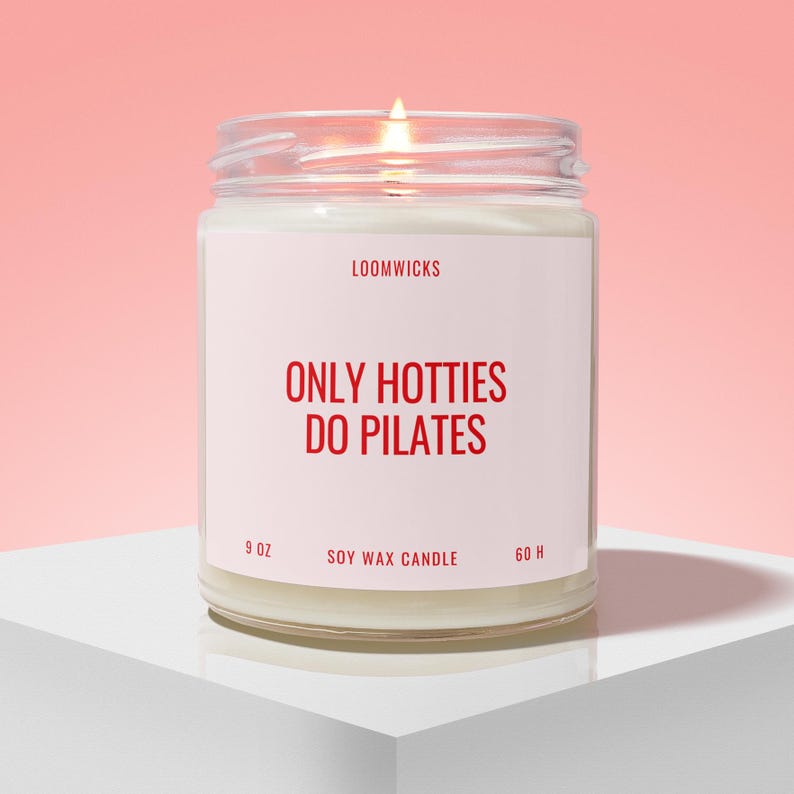 Funny Pilates Lover Candle Gift Box, Gift for Pilates Instructor, Pilates Decor, Pilates Gifts, Pilates Candle, Only Hotties Do Pilates image 1