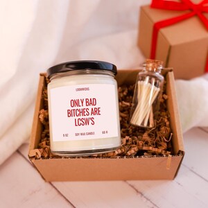Bad Bitches LCSW's Candle, Gift for LCSW Gift, Funny Social Worker Gift, LCSW Graduation Gift, Social Worker Coworker image 2