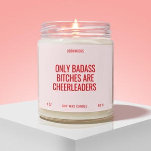 Vela divertida de animadora, caja de regalo de animadoras, regalo para animadoras, regalos para competiciones de animadoras, regalo para entrenadoras de animadoras, animadoras de Bad Bitches