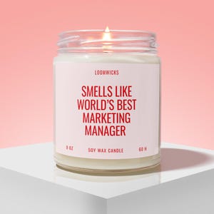 Marketing Manager Candle, Funny Marketing Gifts, Manager Gifts, Gift For Marketing Worker, Marketing Job, Coworker Gifts