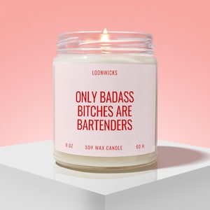 Badass Bartender Candle, New Bartender Gift, Funny Bartender Gift, Gift for Bartender, Bartending School