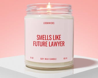 Future Lawyer Candle, Law School Acceptance, Gift for Future Lawyer, Law School Graduation Gift, Law Student Gift, Lawyer Gift Box