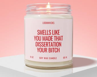 Dissertation Defense Candle, Funny Dissertation Gift, Doctorate Graduation Gift, Doctoral Student, PHD Graduation Gift, PHD Gift
