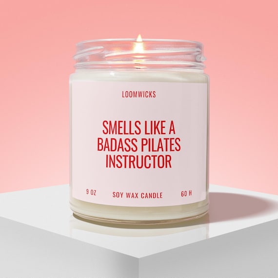 Badass Pilates Instructor Candle, Gift for Pilates Instructor, Pilates Decor, Pilates Lover Gift, Pilates Gift Box
