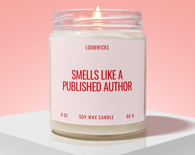 Published Author Candle, Author Gifts, Gift For Writer, Bestselling Book