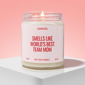 Team Mom Candle Gift Box, Gift For Team Mom, Team Mom Candle, Team Coach Birthday, World's Best Team Mom image 1