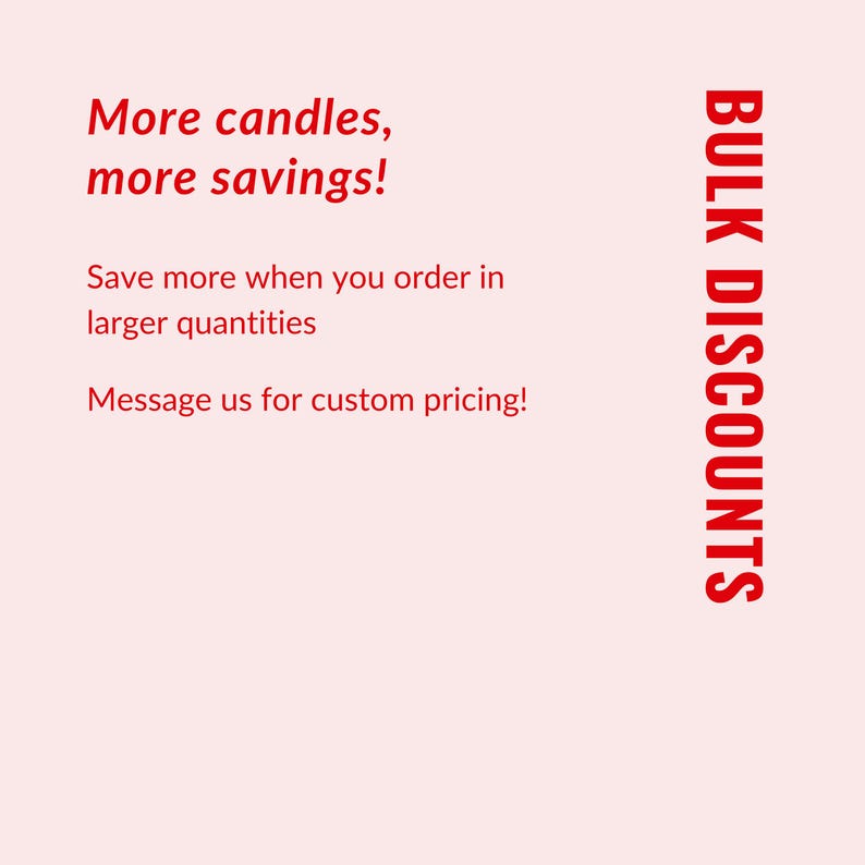 The image is a pink background with red text and a message encouraging customers to save more when ordering in larger quantities.