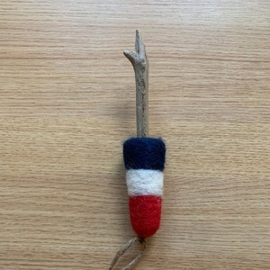 Maine Driftwood Buoy Needle Felted Ornament