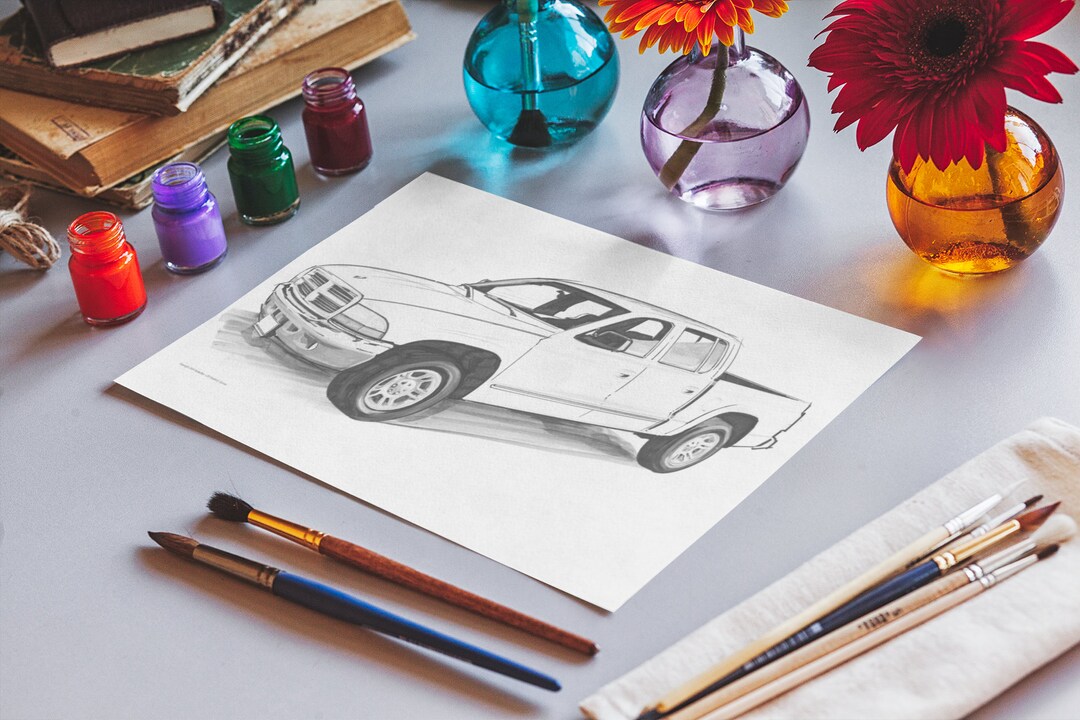 Car Art Delight: Digital Download Coloring Book Pages Customize Vintage ...