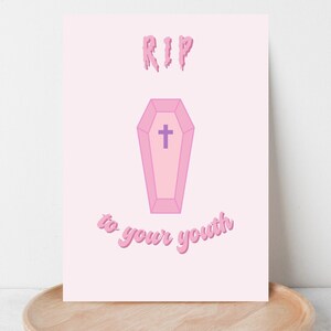 RIP To Your Youth Birthday Card - Pastel Coffin - Greeting Card - Personalization Available