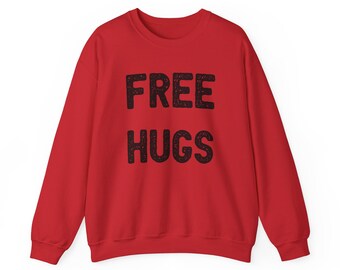Free Hugs Sweatshirt - Unisex Cozy Crewneck Pullover