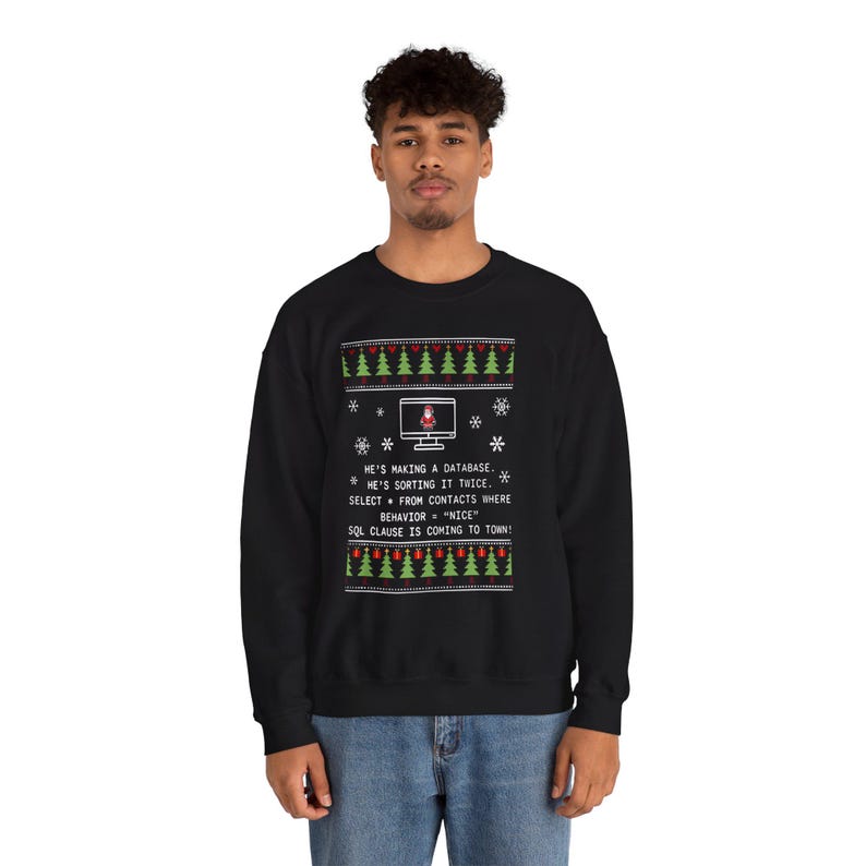 SQL Santa Programmer Christmas Sweatshirt - Database Code Gift image 4